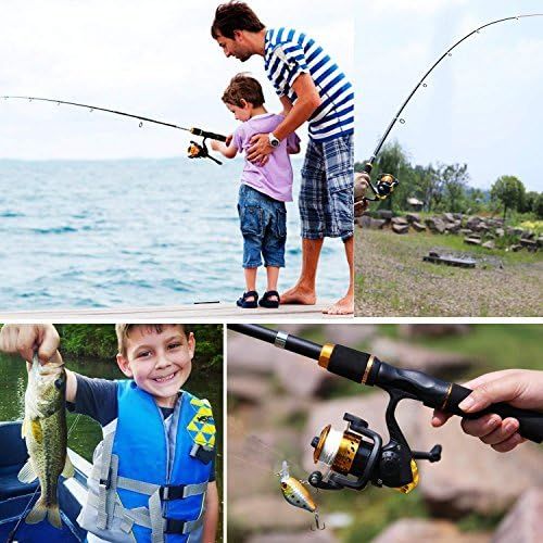  [아마존베스트]Sougayilang, Kids Fishing Reel Telescopic Fishing Rod for Travel Freshwater Bass Trout