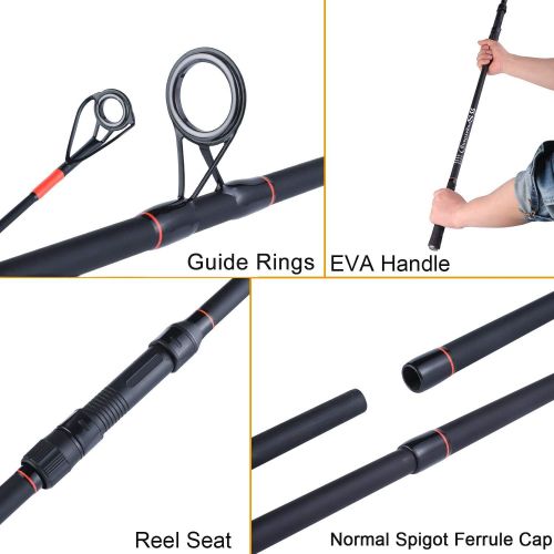  [아마존베스트]Sougayilang Carp Fishing Rod Carbon Fiber Spinning Rod with Super Smooth Guide Ring, 6/7 Section Portable Travel Fishing Rod for Saltwater or Freshwater Carp Rod