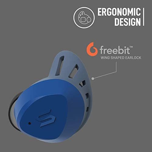  Soul Electronics Soul S-FIT True Wireless Earbuds - in Ear Headphones IP67 Waterproof, Freebit Wing Tips, Bluetooth, Transparency Mode, Touch Control Shock Resistance (Blue)