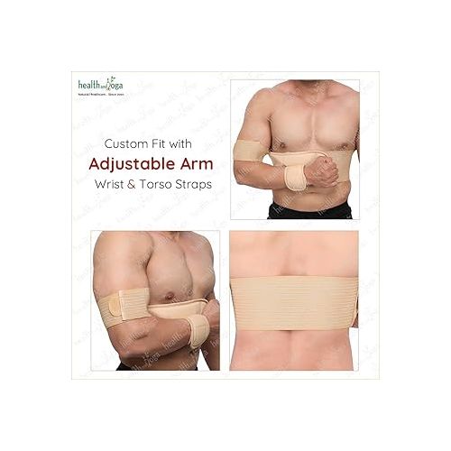  HealthAndYoga™ GuardNHeal Arm and Shoulder Immobilization Brace - Left or Right - Adjustable Support and Fully Detachable for Customized Fit - Skin Friendly - Unisex (40