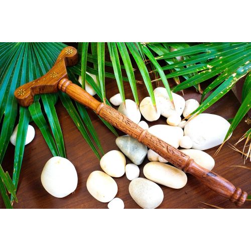  SoulGenie HealthAndYoga(TM) Yoga Danda - Wooden Staff - for Improved Breath Flow in Nostrils and for Yoga Practices