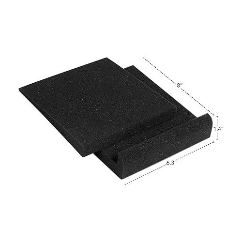  Sound Addicted - Studio Monitor Isolation Pads for 3-4.5 inches Small Speakers, Pair of 2 High Density Dampening Acoustic Stands Foam which Fits Most Bookshelf’s and Desktops | SMPad 4