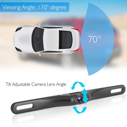  Sound Around Pyle Rearview Mirror Backup Camera - Parking Monitor, Video Recording Driving System, HD 1080p, Image Capture, and Waterproof Night Vision Cam, with Distance Scale Lines - PLCMDVR8