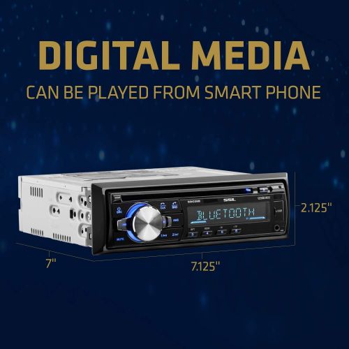  Sound Storm Laboratories SDC26B Car Stereo - Single Din, Bluetooth Audio and Hands-Free Calling, Built-in Microphone, MP3 Player, CD, USB Port, AUX Input, AM/FM Radio Receiver, Wir