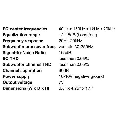  Sound Storm Laboratories S4EQ 4 Band Pre Amp Car Equalizer with Gold Plated Front Rear and Subwoofer Outputs