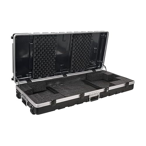  Sound Town Lightweight 61-Note Keyboard Case, ATA Flight Case with TSA Approved Locking Latches, Customizable Interior, Recessed Wheels (STKBC-61)