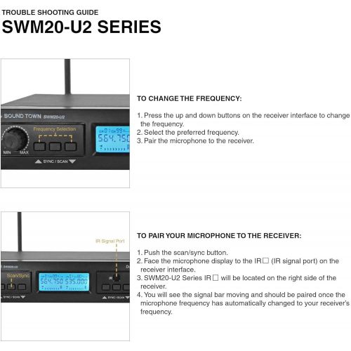  Sound Town 200-Channel Professional UHF Wireless Microphone System with 2 Handheld Microphones, for Church, Business Meeting, Outdoor Wedding and Karaoke