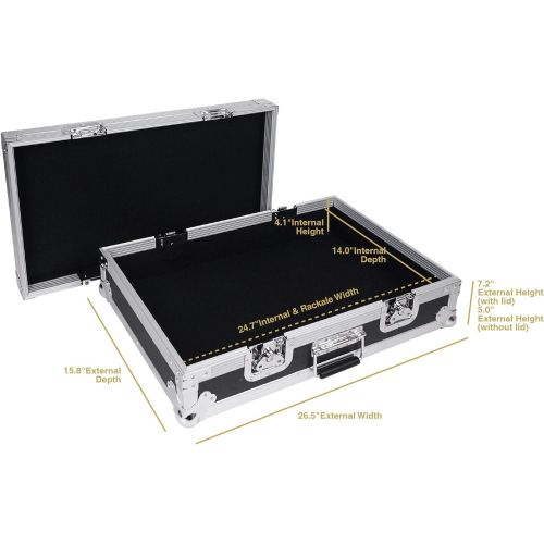  Sound Town Pedalboard ATA Road Case, 24.7” x 14” (STRC-PD1)