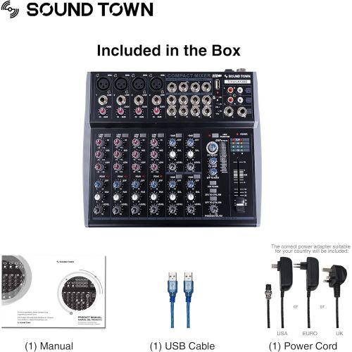  [아마존베스트]Sound Town Professional 12-Channel Audio Mixer with USB Interface, Bluetooth and DSP (TRITON-A12BD)