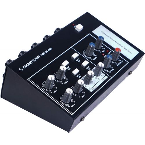  [아마존베스트]Sound Town 8-Channel Stereo Microphone Mixer with 1/4” Inputs and Outputs, Echo Effect, Delay Time and Depth Controls (TRITON-A08)