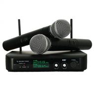 Sound Town SWM10-U2HH Professional Dual-Channel UHF Wireless Microphone System with 2 Handheld Mics, for Church, Business Meeting, Outdoor Wedding and Karaoke