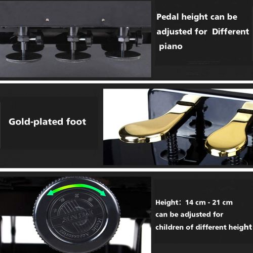  Sound harbor Piano Pedal Extenders Bench for Kids,Height can be adjusted,New Design with 3 Pedal (Black Color)