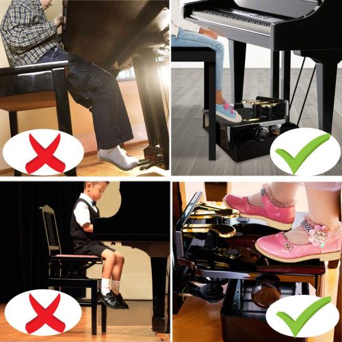  Sound harbor Piano Pedal Extenders Bench for Kids,Height can be adjusted,New Design with 3 Pedal (Black Color)