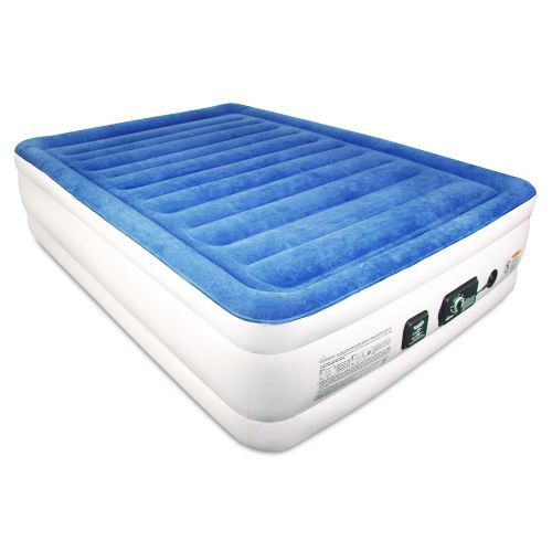  SoundAsleep Products SoundAsleep CloudNine Series Queen Air Mattress with Dual Smart Pump Technology (Blue Top/Beige Body, Queen)