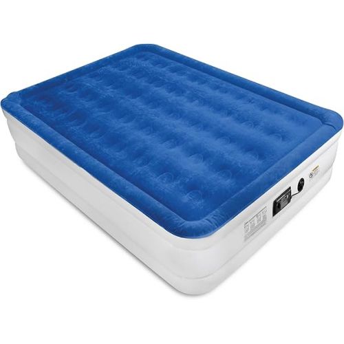  SoundAsleep Dream Series Luxury Air Mattress with ComfortCoil Technology & Built-in High Capacity Pump for Home & Camping- Double Height, Adjustable, Inflatable Blow Up, Portable - Queen Size