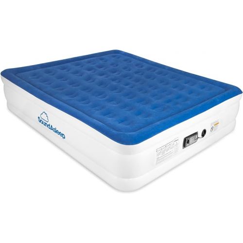  SoundAsleep Dream Series Luxury Air Mattress with ComfortCoil Technology & Built-in High Capacity Pump for Home Camping- Double Height, Adjustable, Inflatable Blow Up, Portable - California King XL