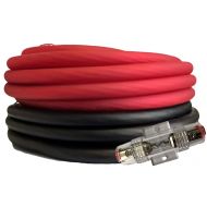 SoundBox Connected 4 Gauge Red  Black Amplifier Amp PowerGround Wire Set 50 Feet SuperFlex Cable 25 Each, AGU Fuse Holder