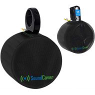 SoundCover Black Heavy Duty Medium Marine Speaker Covers for Round 6.5 & Oval 6x9 Boat Wakeboard Tower Pod Speakers - Fits Boss Audio, MCM Custom Audio, Rockville Marine Speakers (Size H 9.8