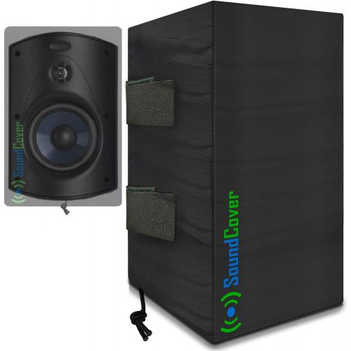  SoundCover 2 Compact Outdoor Speaker Covers - Protection & Storage Bags fit Klipsch Kho-7, Polk Atrium 5, Herdio 5.25 & Pyle 5.25 Bluetooth Speakers - (MAX Size: Height 10.4 X Width 6.7 X Dep