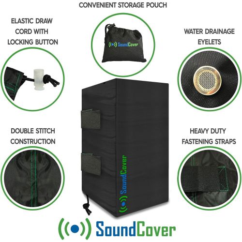  SoundCover 2 Compact Outdoor Speaker Covers - Protection & Storage Bags fit Klipsch Kho-7, Polk Atrium 5, Herdio 5.25 & Pyle 5.25 Bluetooth Speakers - (MAX Size: Height 10.4 X Width 6.7 X Dep