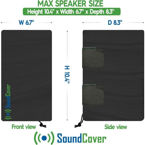  SoundCover 2 Compact Outdoor Speaker Covers - Protection & Storage Bags fit Klipsch Kho-7, Polk Atrium 5, Herdio 5.25 & Pyle 5.25 Bluetooth Speakers - (MAX Size: Height 10.4 X Width 6.7 X Dep