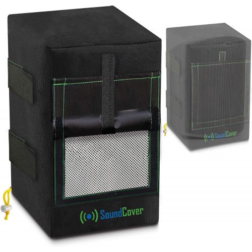  SoundCover 2 Black Waterproof Outdoor Speaker Covers for Outdoor Speakers fit Yamaha NS-AW194, Herdio 4 & Polk Audio Atrium 4 - Sound Flap Option & UV50+ Protection (MAX Size: H 9.85 x W 5.9