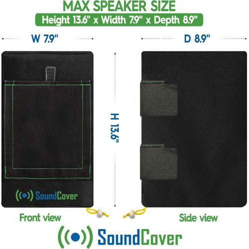  SoundCover 2 Heavy Duty Waterproof UV Protection Speaker Covers Bags for Outdoor Speakers with Sound Flap - Yamaha NS-AW294, Definitive Technology AW 5500, Polk Atrium 6, Yamaha NS-AW350 & Bo