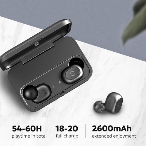  [아마존 핫딜]  [아마존핫딜]SoundPEATS True Wireless Earbuds Bluetooth 5.0 Headphones in-Ear Stereo Wireless Earphones with Microphone Binaural Calls, One-Step Pairing, 55 Hours Playtime-Upgraded