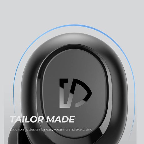  SoundPEATS Wireless Earbuds TrueFree2 Bluetooth 5.0 Headphones in-Ear Stereo TWS Sports Earbuds, IPX7 Waterproof, Customized Ear Fins, USB-C Charge, Monaural/Binaural Calls, 20 Hou
