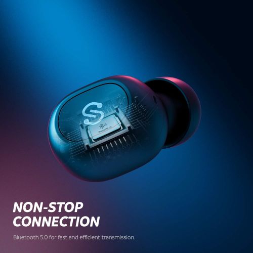  SoundPEATS True Wireless Earbuds Bluetooth 5.0 Earphones with Built in Mic Stereo Headphones in-Ear, Deep Bass, Binaural Calls, One-Step Pairing, 35 Playtime, Upgraded TrueFree Plu