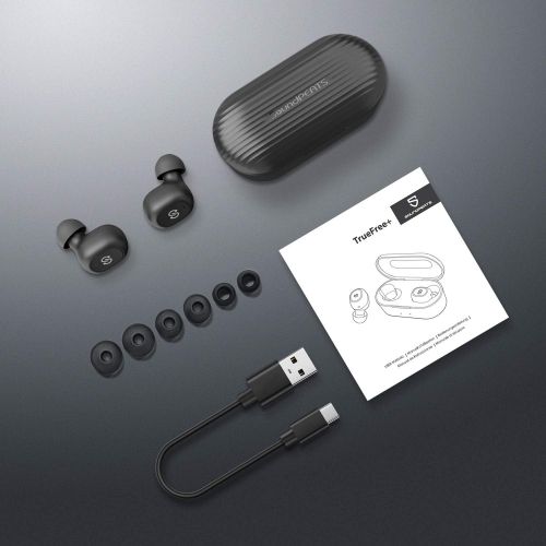  SoundPEATS True Wireless Earbuds Bluetooth 5.0 Earphones with Built in Mic Stereo Headphones in-Ear, Deep Bass, Binaural Calls, One-Step Pairing, 35 Playtime, Upgraded TrueFree Plu