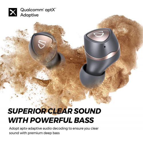  SoundPEATS Sonic Wireless Earbuds Bluetooth 5.2 Headphones in-Ear Stereo Wireless Earphones with aptX-Adaptive, Game Mode, TrueWireless Mirroring, Immersive Bass, cVc 8.0, Single/T