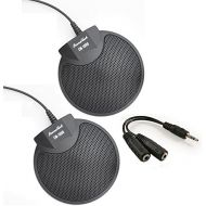 [아마존베스트]SoundTech Sound Tech CM-1000 (Pack of 2) Table Top Conference Meeting Microphone with Omni-Directional Stereo 3.5mm Plug & Audio Spliter