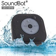 SoundBot SB518FM FM RADIO Water Resistant Bluetooth Wireless Shower Speaker Hands-Free Portable Speakerphone w/ Smart One Touch Auto-Scan, 6Hrs Music Streaming, Built-in Mic, Detac