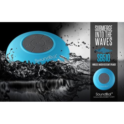  [아마존베스트]SoundBot SB510 HD Water Proof Bluetooth 3.0 Speaker, Mini Water Resistant Wireless Shower Speaker, Handsfree Portable Speakerphone with Built-in Mic