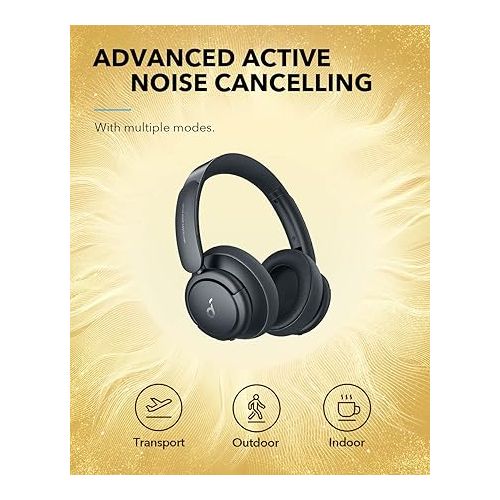  Soundcore by Anker Life Q35 Multi Mode Active Noise Cancelling Headphones, Bluetooth Headphones with LDAC for Hi Res Wireless Audio, 40H Playtime, Comfortable Fit, Clear Calls (Black)