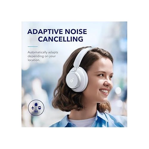  Soundcore by Anker Space Q45 Adaptive Active Noise Cancelling Headphones, Reduce Noise by Up to 98%, 50H Playtime, App Control, LDAC Hi-Res Wireless Audio, Comfortable Fit, Clear Calls, Bluetooth 5.3