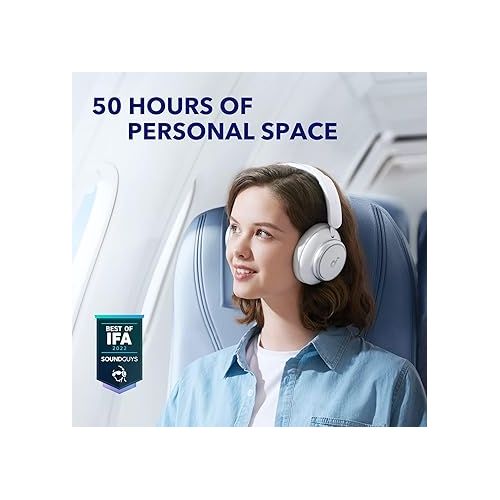  Soundcore by Anker Space Q45 Adaptive Active Noise Cancelling Headphones, Reduce Noise by Up to 98%, 50H Playtime, App Control, LDAC Hi-Res Wireless Audio, Comfortable Fit, Clear Calls, Bluetooth 5.3