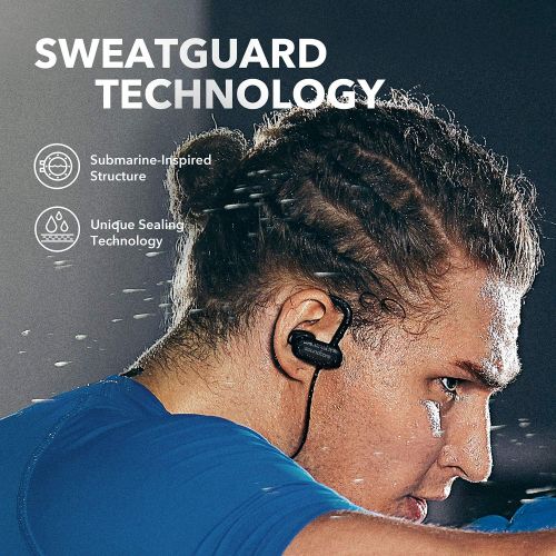  [아마존핫딜][아마존 핫딜] Soundcore Spirit X 2019 Version Wireless Sports Earphones, Bluetooth Headphones with IP68 Waterproof Protection, SweatGuard, Intense Bass, 18H Playtime, Wireless Earbuds for Runnin