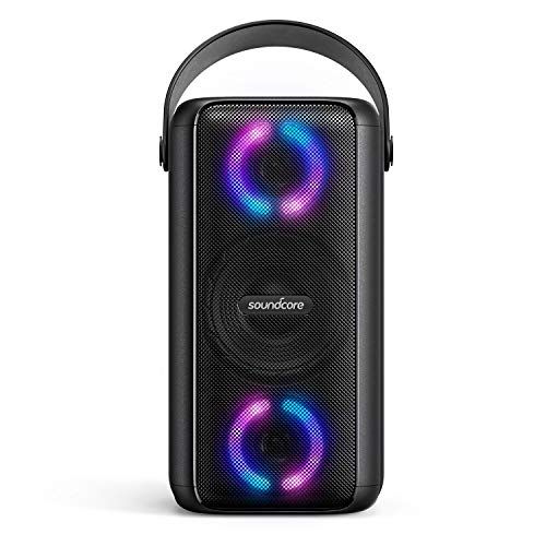  Soundcore Trance Bluetooth Speaker, Outdoor Bluetooth Speaker with 18 Hour Playtime, BassUp Technology, Huge 101dB Sound, LED Lights, Soundcore App, IPX7 Waterproof, Wireless Speak