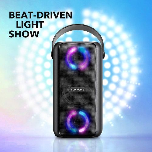  Soundcore Trance Bluetooth Speaker, Outdoor Bluetooth Speaker with 18 Hour Playtime, BassUp Technology, Huge 101dB Sound, LED Lights, Soundcore App, IPX7 Waterproof, Wireless Speak