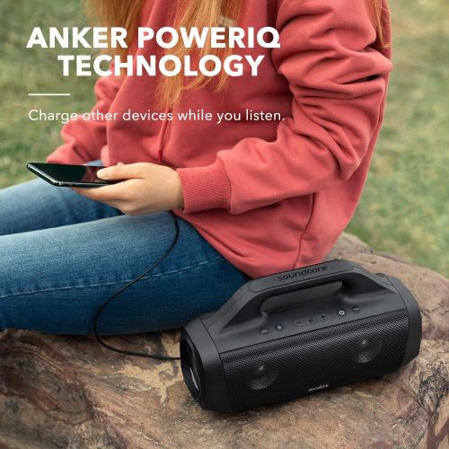  Anker Soundcore Motion Boom Outdoor Speaker with Titanium Drivers, BassUp Technology, IPX7 Waterproof, 24H Playtime, Soundcore App, Built-in Handle, Portable Bluetooth Speaker for