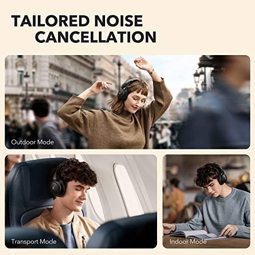 Soundcore by Anker Life Q30 Hybrid Active Noise Cancelling Headphones with Multiple Modes, Hi-Res Sound, Custom EQ via App, 40H Playtime, Comfortable Fit, Bluetooth Headphones, Mul