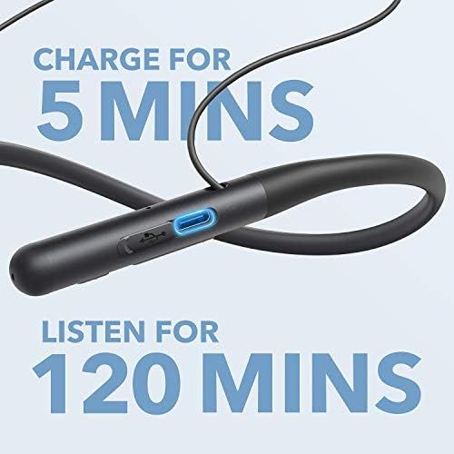  Anker Soundcore Life U2 Bluetooth Neckband Headphones with 24 H Playtime, 10 mm Drivers, Crystal-Clear Calls with CVC 8.0, USB-C Fast Charging, Foldable & Lightweight Build, IPX7 W