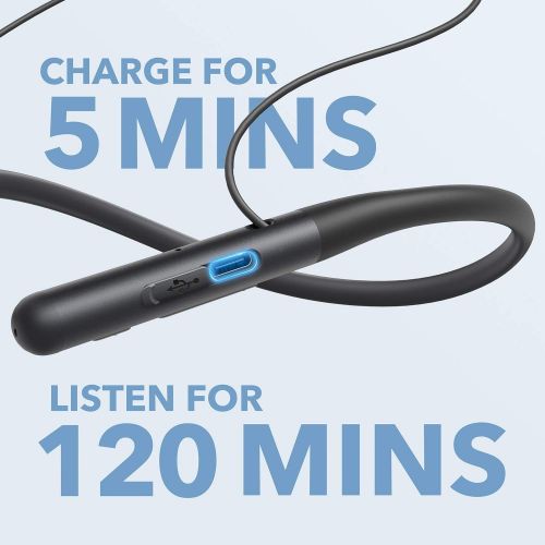  Anker Soundcore Life U2 Bluetooth Neckband Headphones with 24 H Playtime, 10 mm Drivers, Crystal-Clear Calls with CVC 8.0, USB-C Fast Charging, Foldable & Lightweight Build, IPX7 W