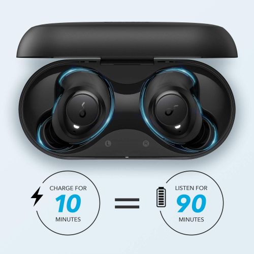  Anker Soundcore Life Dot 2 True Wireless Earbuds, 100 Hour Playtime, 8mm Drivers, Superior Sound, Secure Fit with AirWings, Bluetooth 5, Comfortable Design for Commute, Sports, Jog
