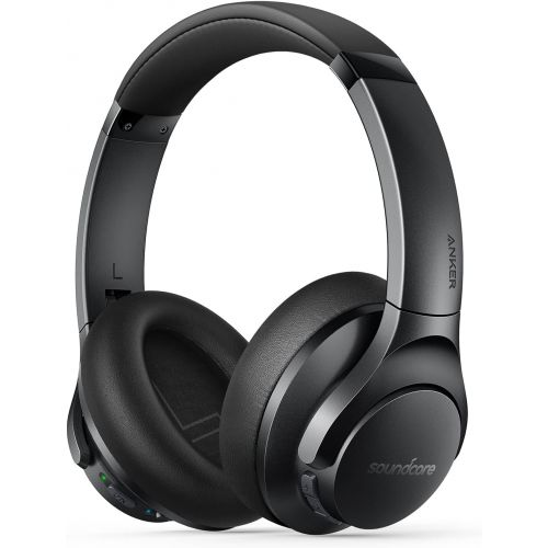  Soundcore by Anker Life Q20+ Active Noise Cancelling Headphones, 40H Playtime, Hi-Res Audio, Soundcore App, Connect to 2 Devices, Memory Foam Earcups, Bluetooth Headphones for Trav