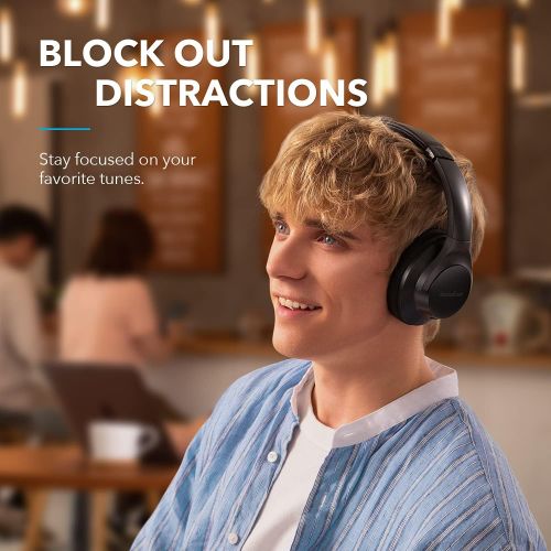  Soundcore by Anker Life Q20+ Active Noise Cancelling Headphones, 40H Playtime, Hi-Res Audio, Soundcore App, Connect to 2 Devices, Memory Foam Earcups, Bluetooth Headphones for Trav