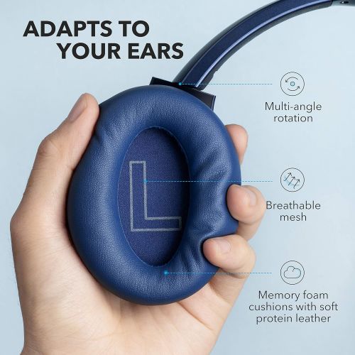  Anker Soundcore Life Q20 Hybrid Active Noise Cancelling Headphones, Wireless Over Ear Bluetooth Headphones, 40H Playtime, Hi-Res Audio, Deep Bass, Memory Foam Ear Cups, for Travel,