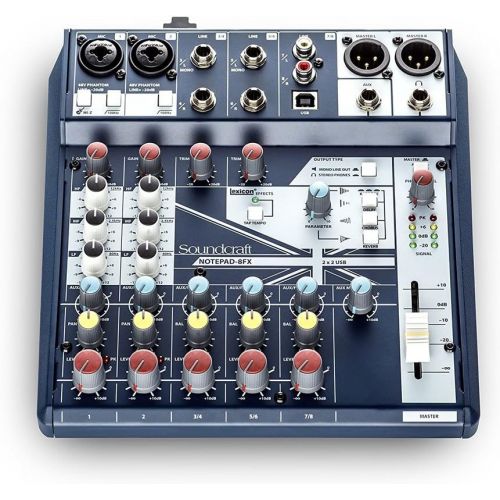  Soundcraft Notepad-8FX Small-format Analog Mixing Console with Microfiber and Free EverythingMusic 1 Year Extended Warranty